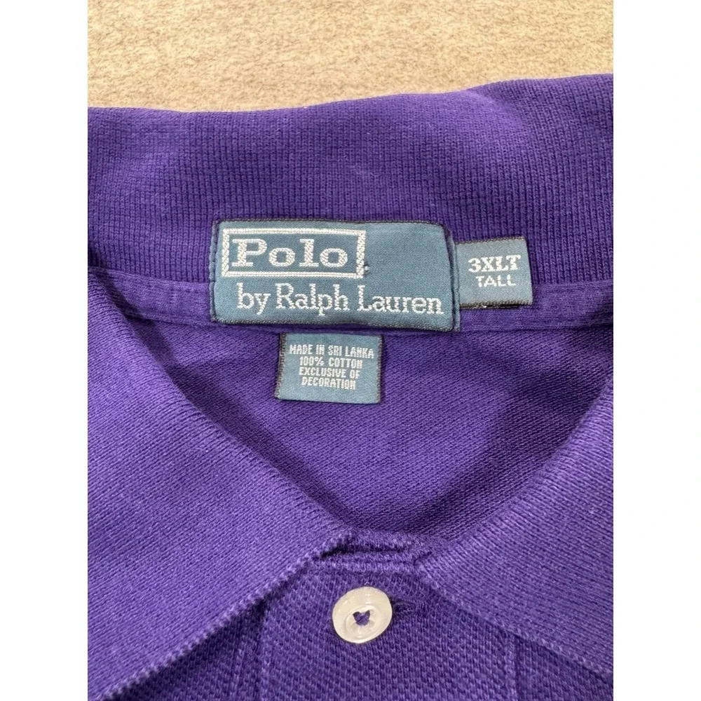 Polo Ralph Lauren Long Sleeve Polo Shirt Mens 3XLT Purple Golf Collared Pullover